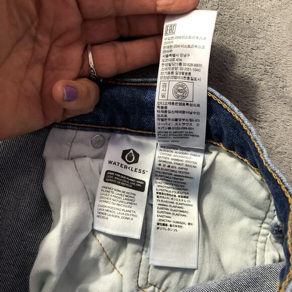 Levis 505 Jeans Men Size 40X32 Blue Denim Regular Fit Straight Leg Stretch New - Picture 10 of 13